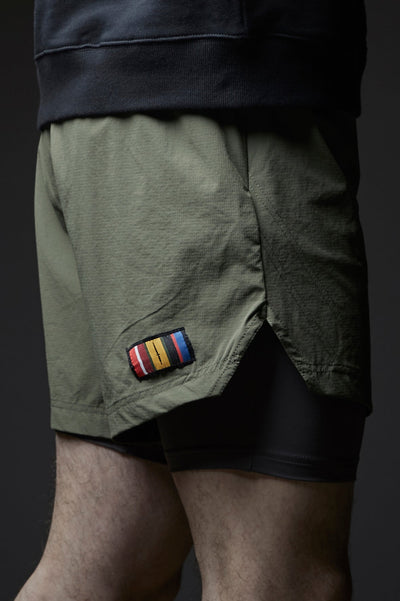 DIVISION 2 in 1 shorts - 5" RANGER GREEN