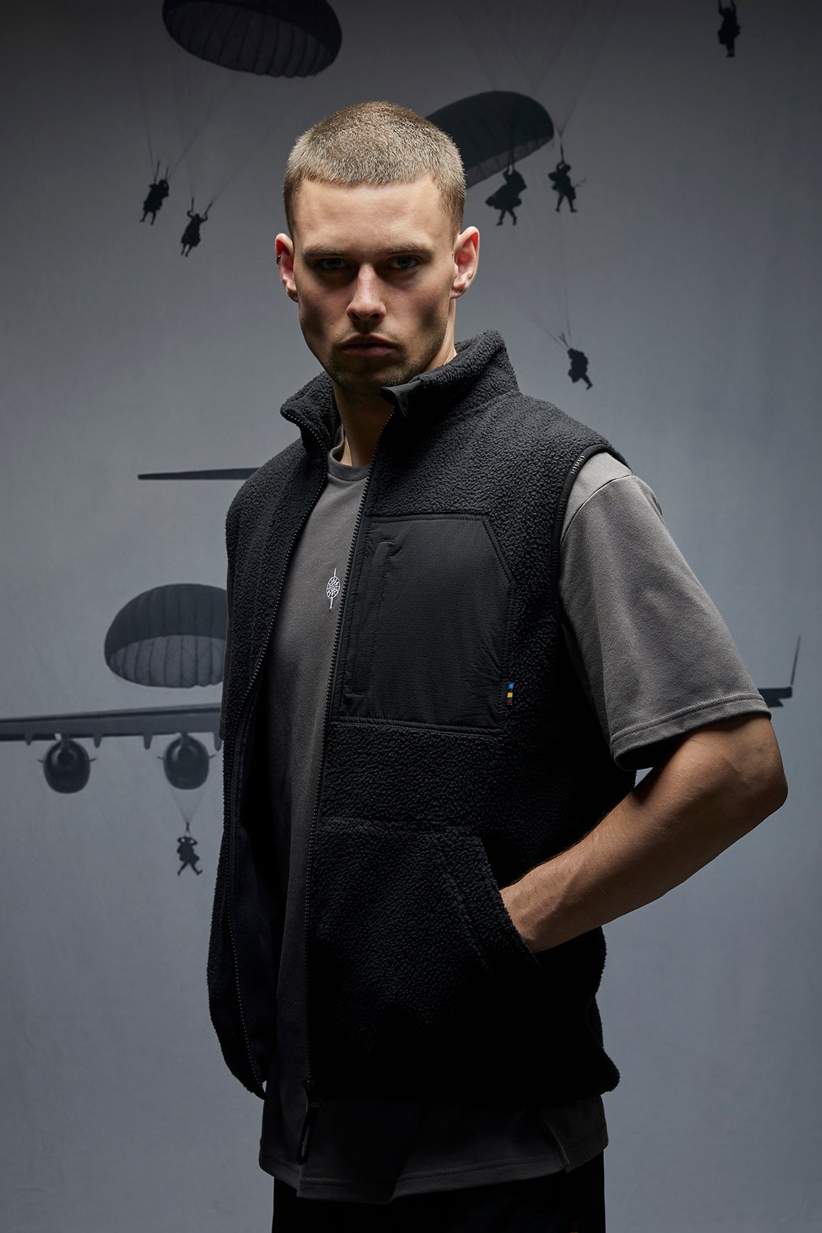 SNIPER FLEECE VEST - BLACK