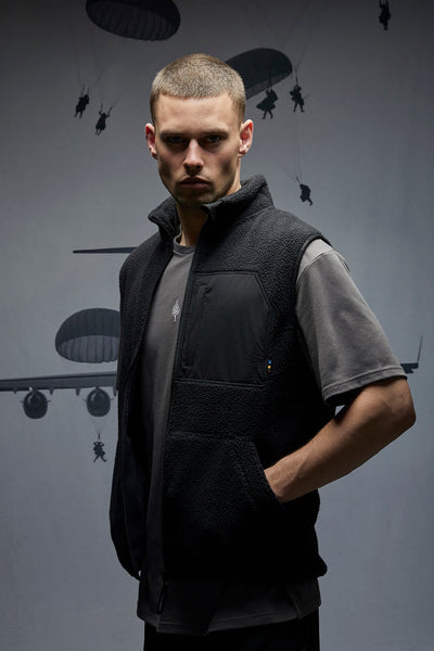 SNIPER FLEECE VEST - BLACK