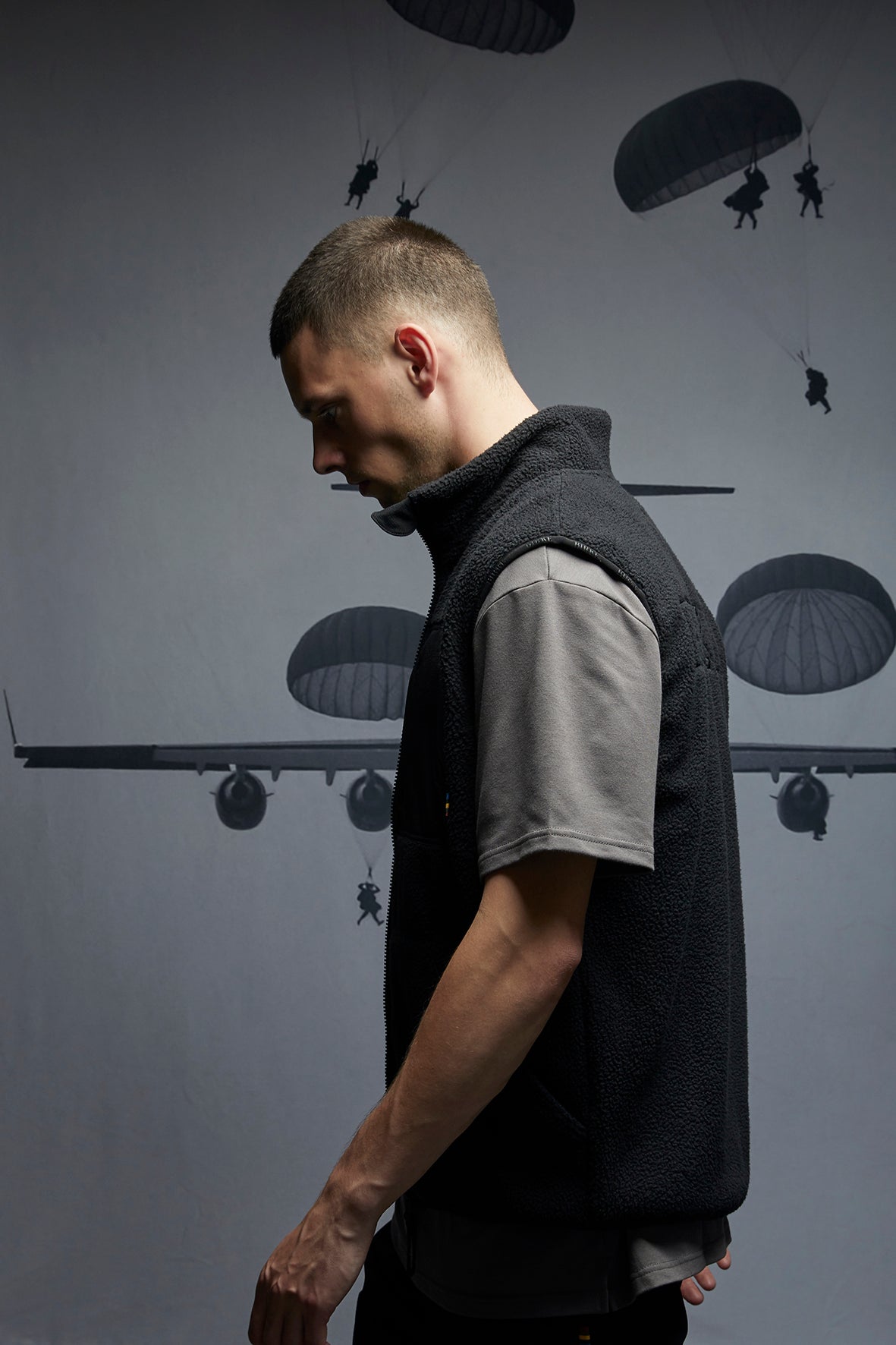 SNIPER FLEECE VEST - BLACK