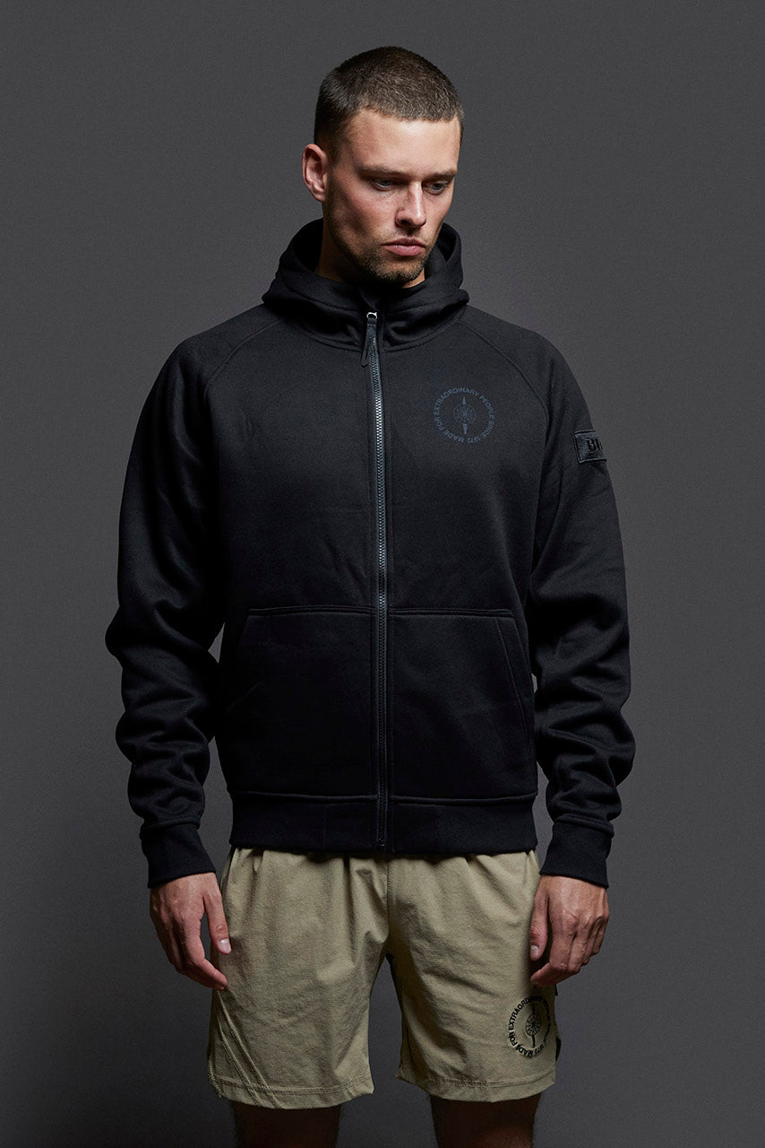 ALPHA STRIKER HOODIE - BLACK