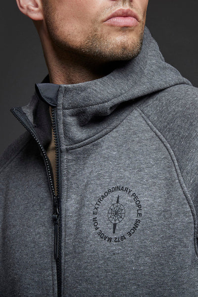 ALPHA STRIKER HOODIE - MØRK  MELANGE GREY